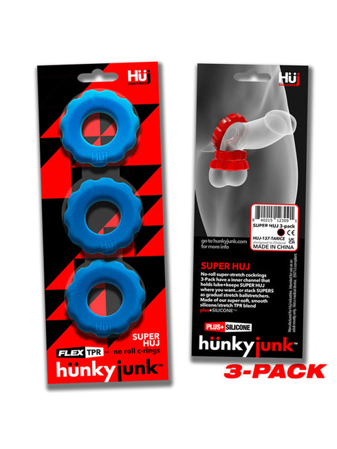 SUPER HUJ 3-PACK COCKRINGS TEAL ICE